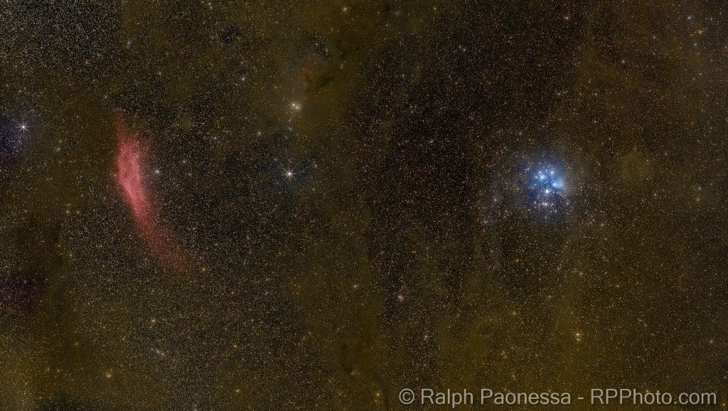 California Nebula and Pleiades